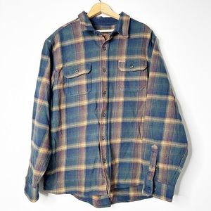 Orvis Blue and Tan Plaid Men's Sweater